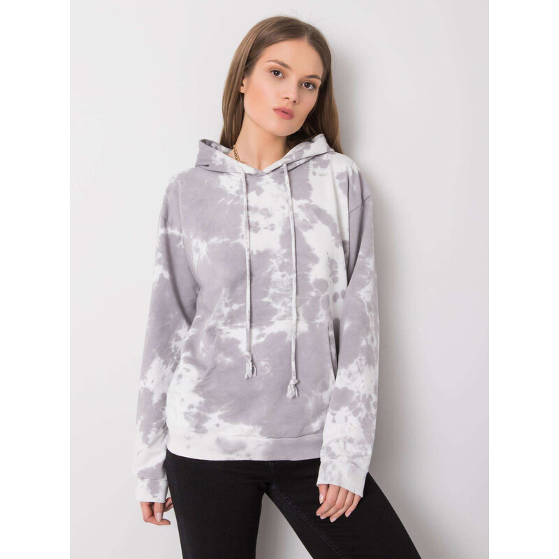RUE PARIS Šedá dámská batikovaná mikina LC-BL-1109.15X-gray