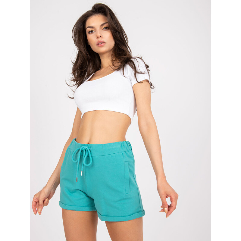BASIC FEEL GOOD Tyrkysové pohodlné šortky --turquoise Tyrkysová 84024489