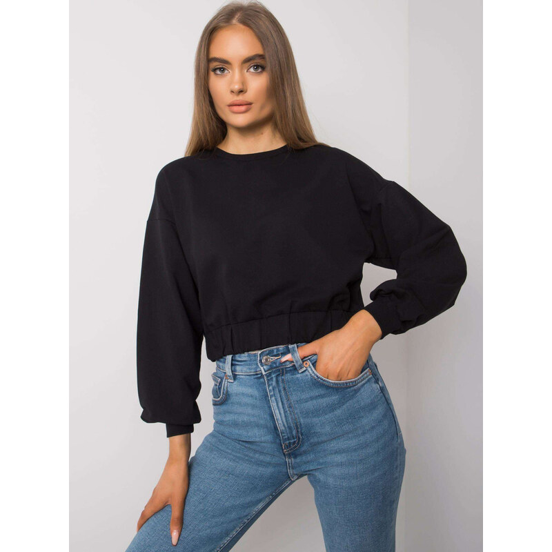 BASIC FEEL GOOD Černá dámská crop mikina -black 64350437