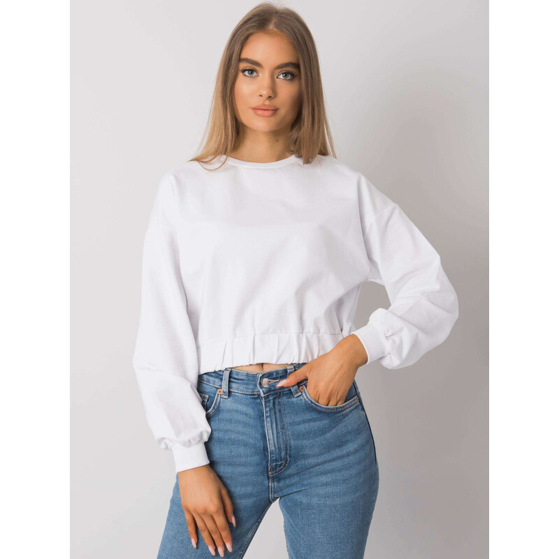 BASIC FEEL GOOD Bílá dámská crop mikina -white 64350446