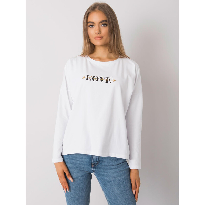 RUE PARIS Bílé dámské tričko s nápisem LOVE -white Bílá 64350461