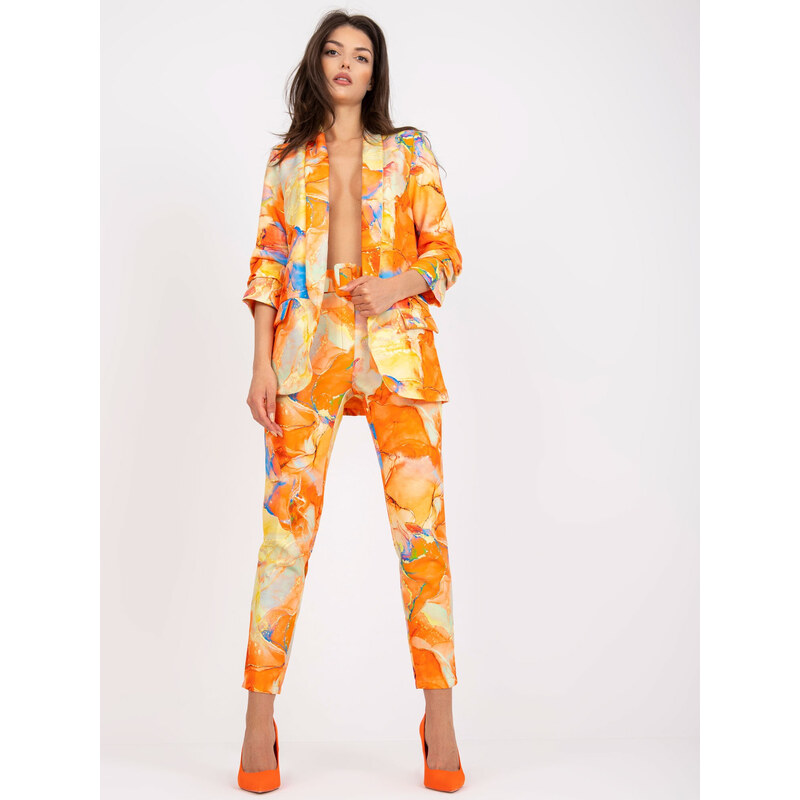 ITALY MODA Oranžové vzorované sako -orange Oranžová
