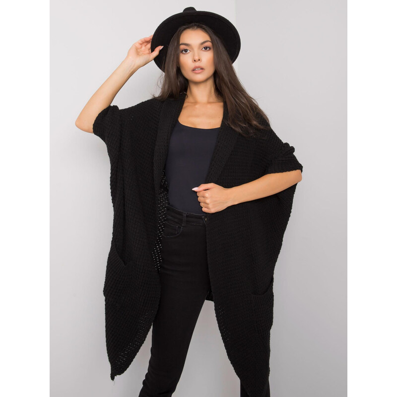 BASIC Černý dlouhý pletený kardigan TW-SW-BI-512.13X-black