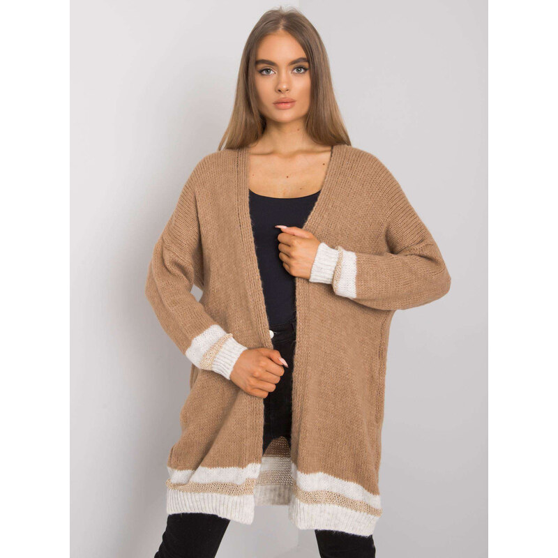 BASIC Světle hnědý dámský kardigan -camel Hnědá