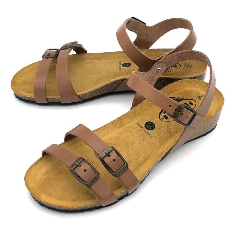 Dámské kožené sandálky VAQUETILLA ROJO 775920 Plakton camel 105311271