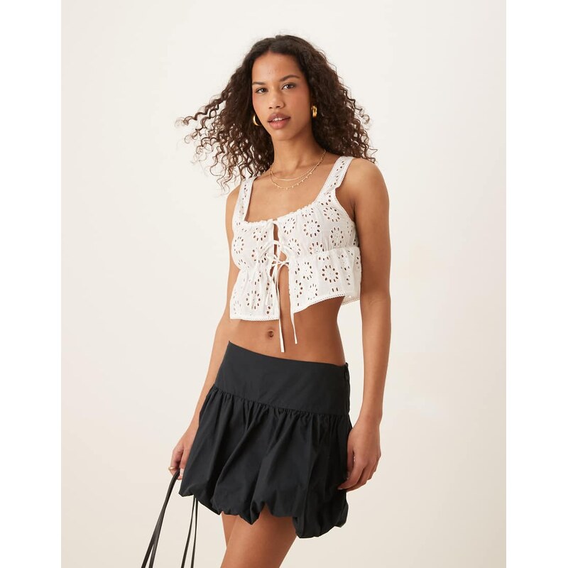 Abercrombie & Fitch mid rise drop waist bubble mini skort in