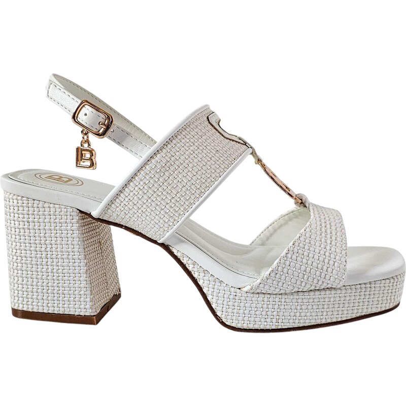 Bílé sandály Laura Biagiotti Calf White 105325456