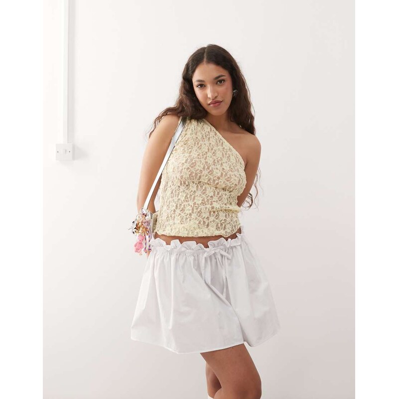 ASOS DESIGN poplin low rise micro mini skirt in white 105337064