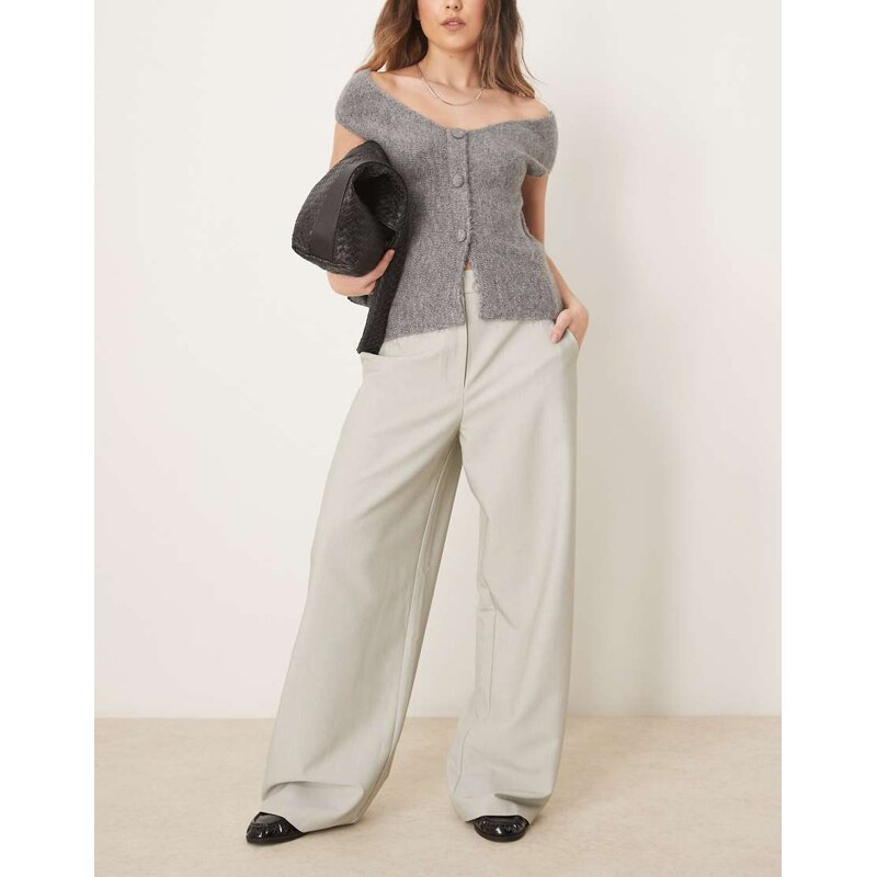 ASOS DESIGN tailored relaxed straight leg trousers in sage green 105336958