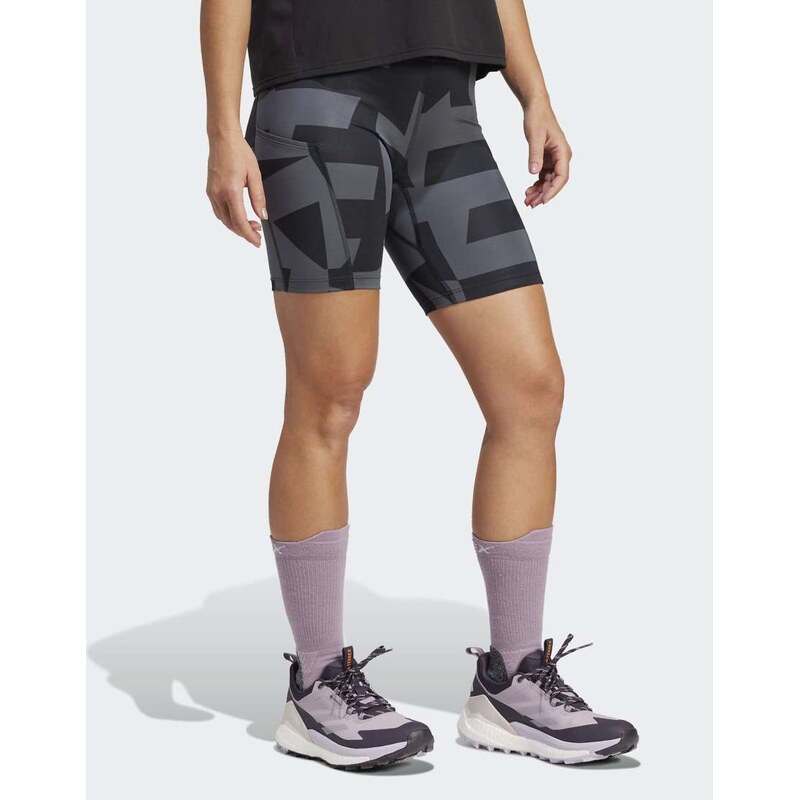 adidas Terrex multi 8-inch tight shorts printed in carbon /