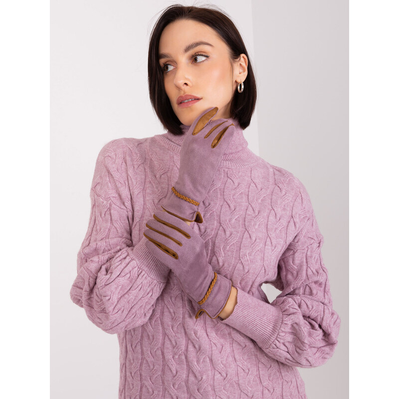 ITALY MODA Fialové elegantní rukavice -viollet Fialová 87195793