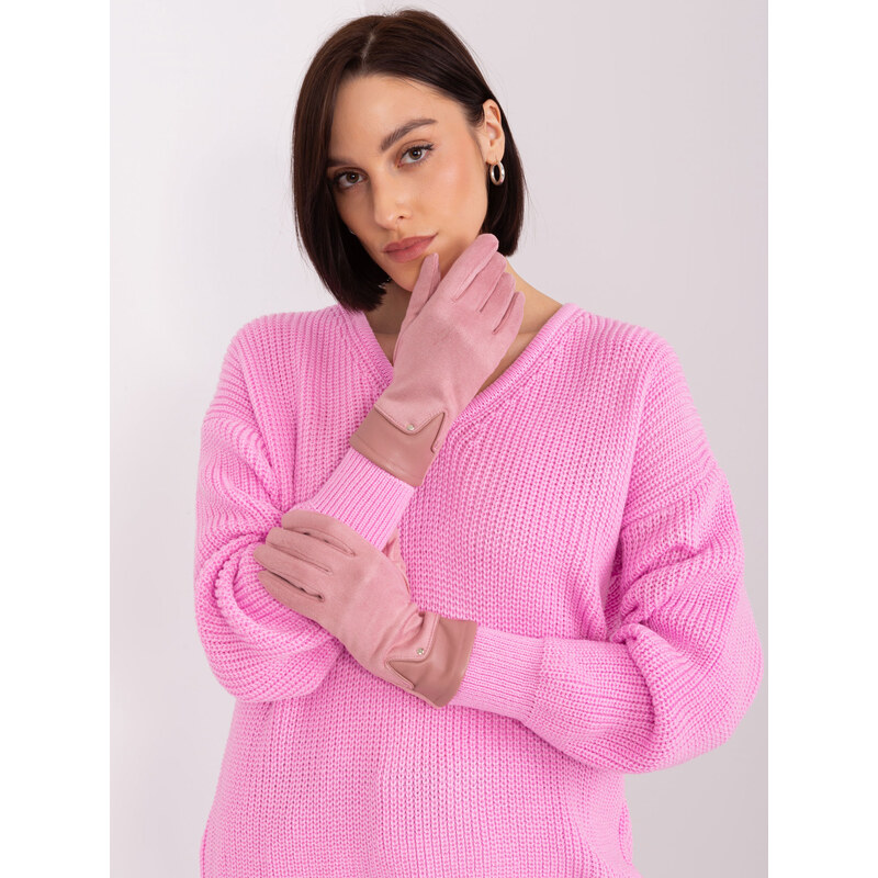 ITALY MODA Světle růžové elegantní rukavice --light pink Světle růžová 87195805