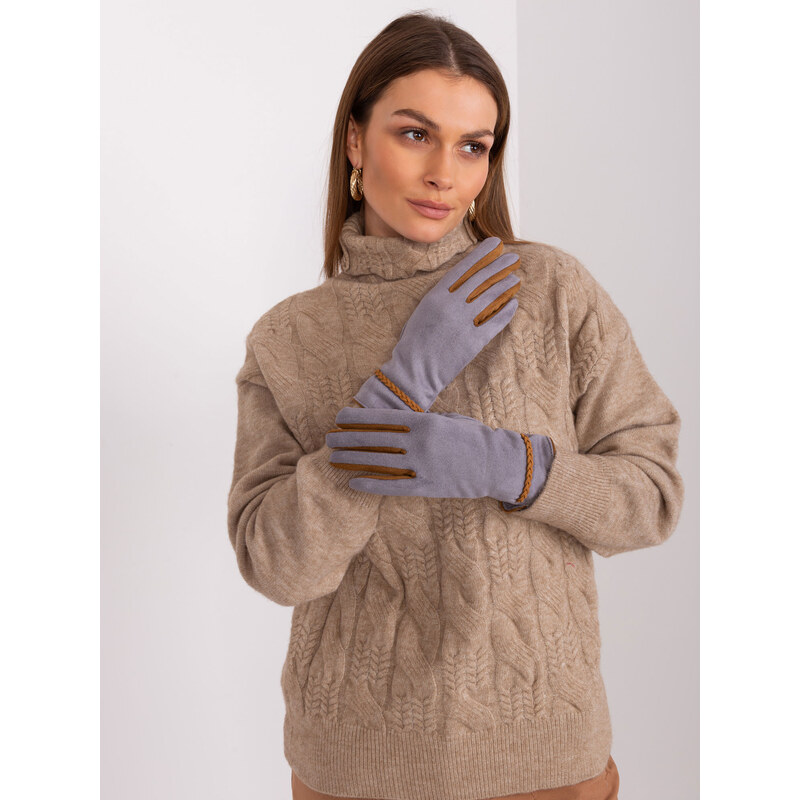 ITALY MODA Šedá elegantní rukavice --grey 88286809
