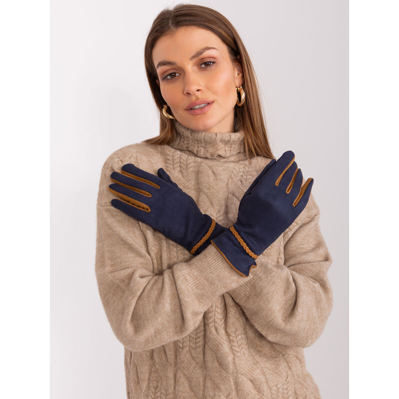 ITALY MODA Tmavě modré elegantní rukavice -dark blue Tmavě modrá 88286807