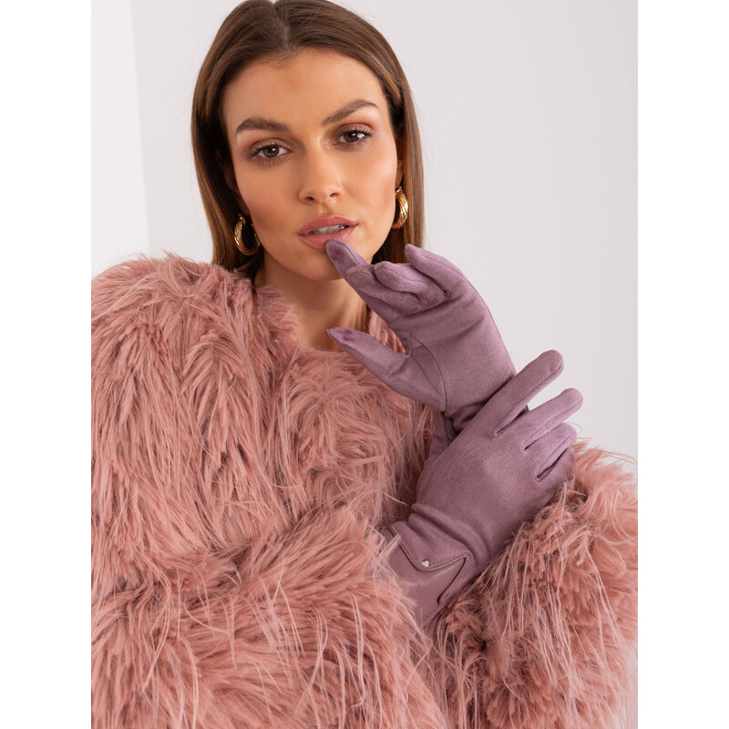 ITALY MODA Fialové elegantní rukavice -viollet Fialová 88286822
