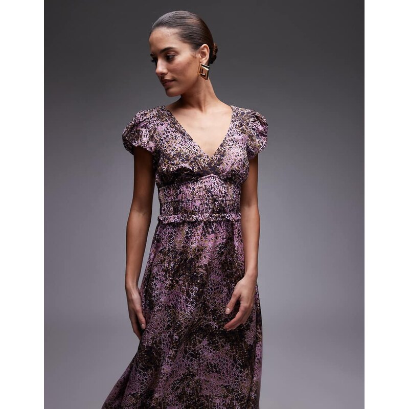 & Other Stories maxi dress with tier hem and ruffle sleeves in 105341580