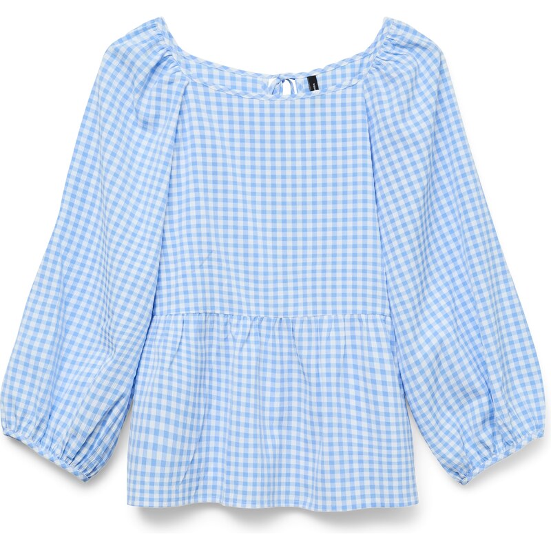 VERO MODA Halenka VMVICHY světlemodrá / bílá