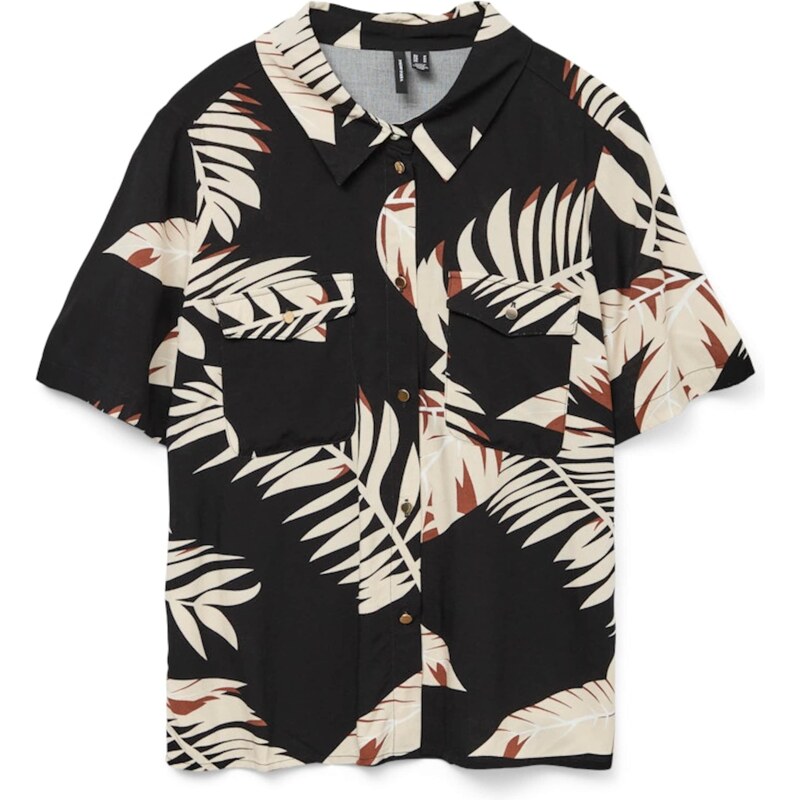 VERO MODA Halenka VMEASY JOY světle béžová / hnědá / černá