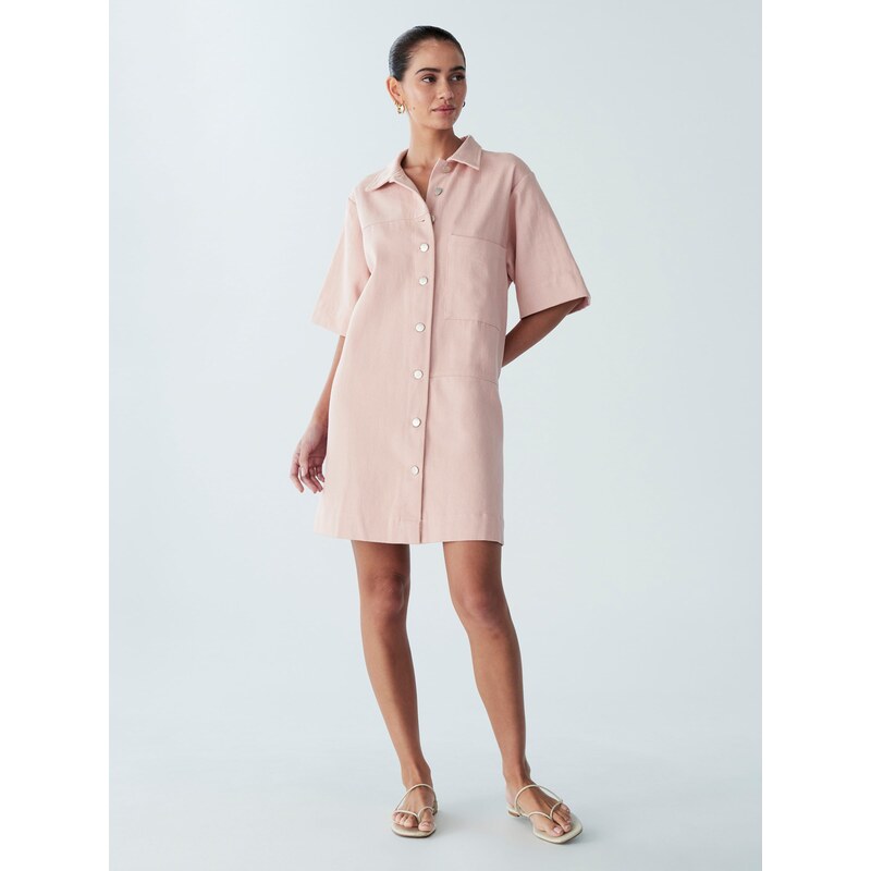 St MRLO Košilové šaty LEE DENIM SHIRT DRESS pink 105481148