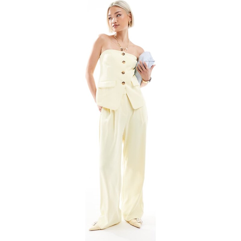 New Look co-ord wide leg trousers in yellow 105572421