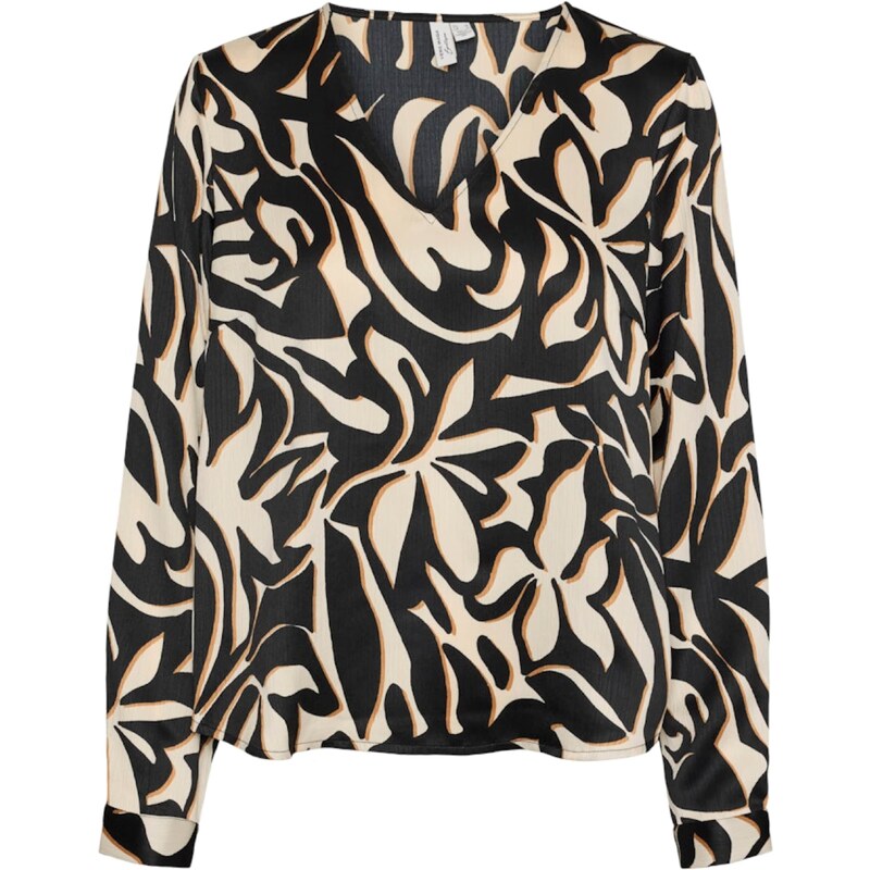 VERO MODA Halenka VMVEGA béžová / světle hnědá / černá