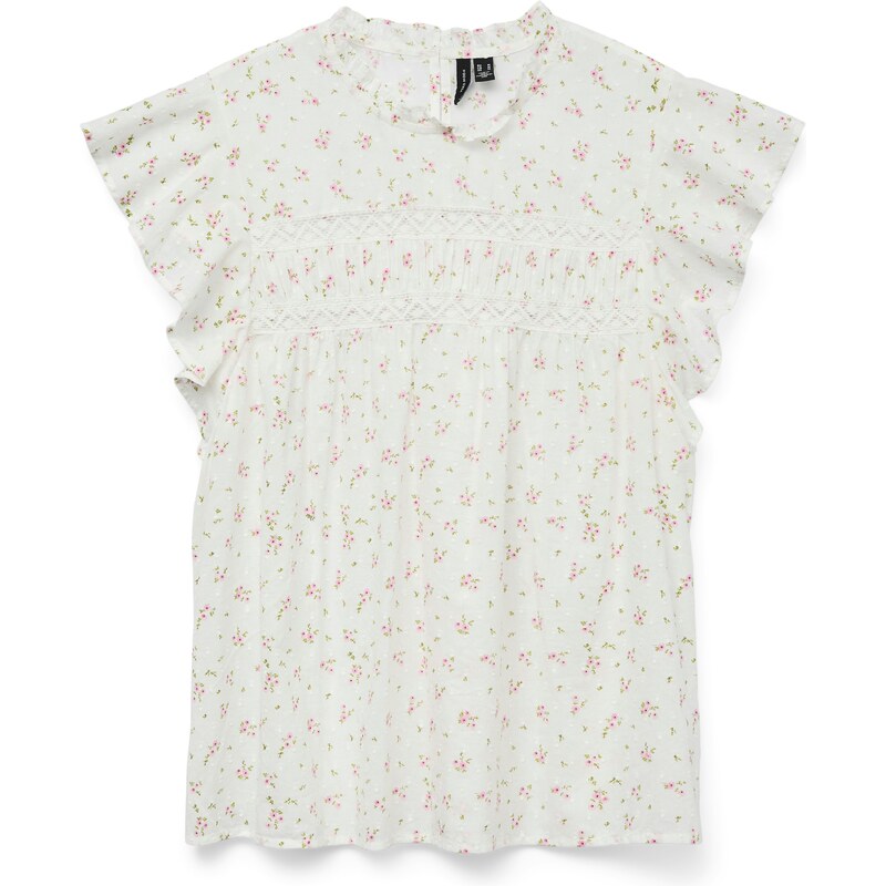 VERO MODA Halenka VMTrine olivová / růžová / bílá