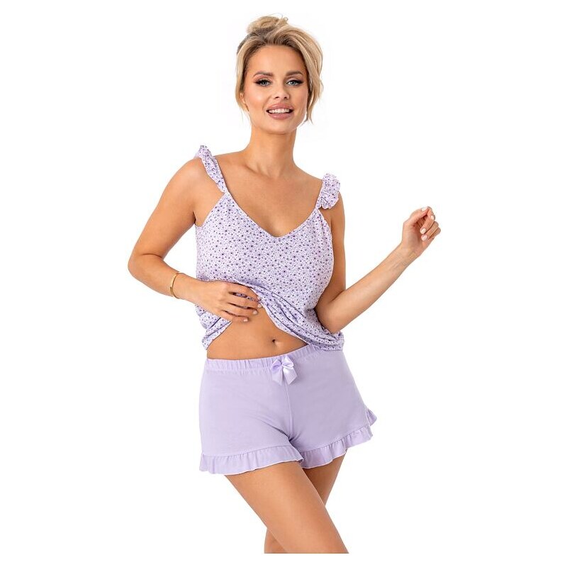 Donna Bavlněné dámské pyžamo Fiorella top fialové 105352839