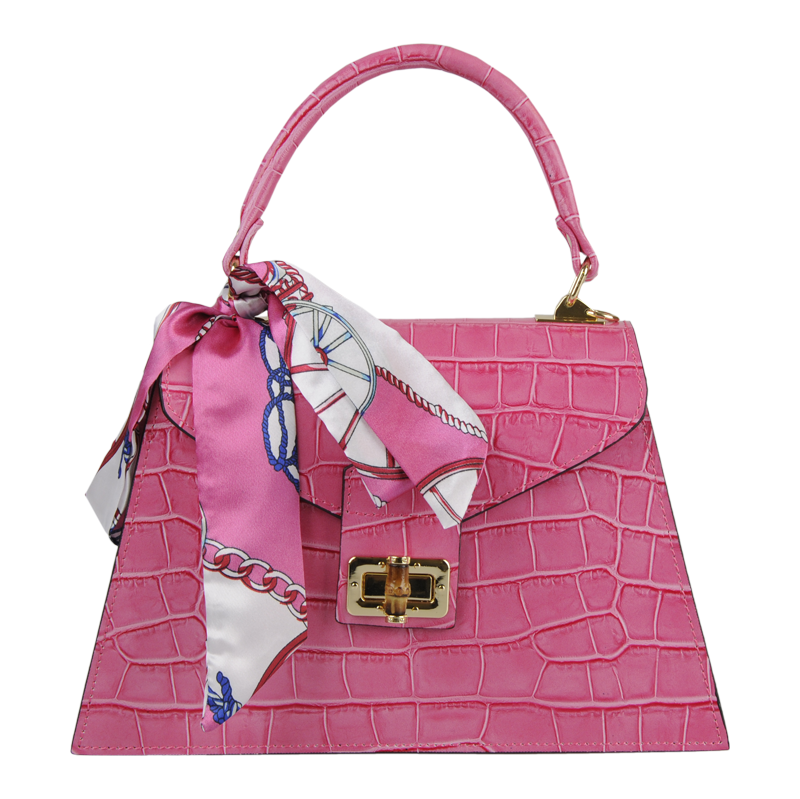 Růžová kožená italská crossbody kabelka Flavia Cocco Rosa