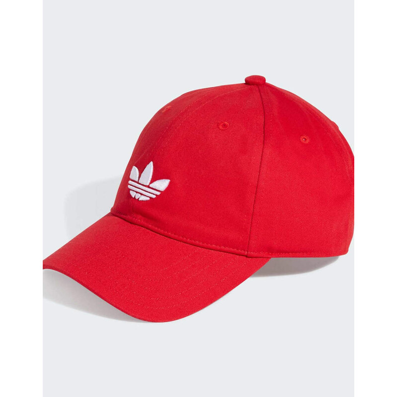 adidas Originals Adicolor classic trefoil baseball cap in red 115503579