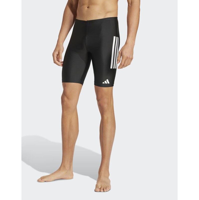 adidas performance 3-stripes swim jammers 8-inch in black / white 115498614