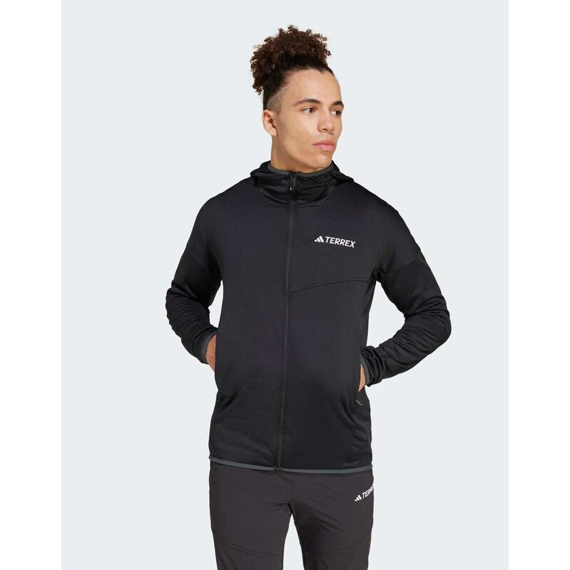 adidas Terrex xperior climawarm light fleece hooded jacket in