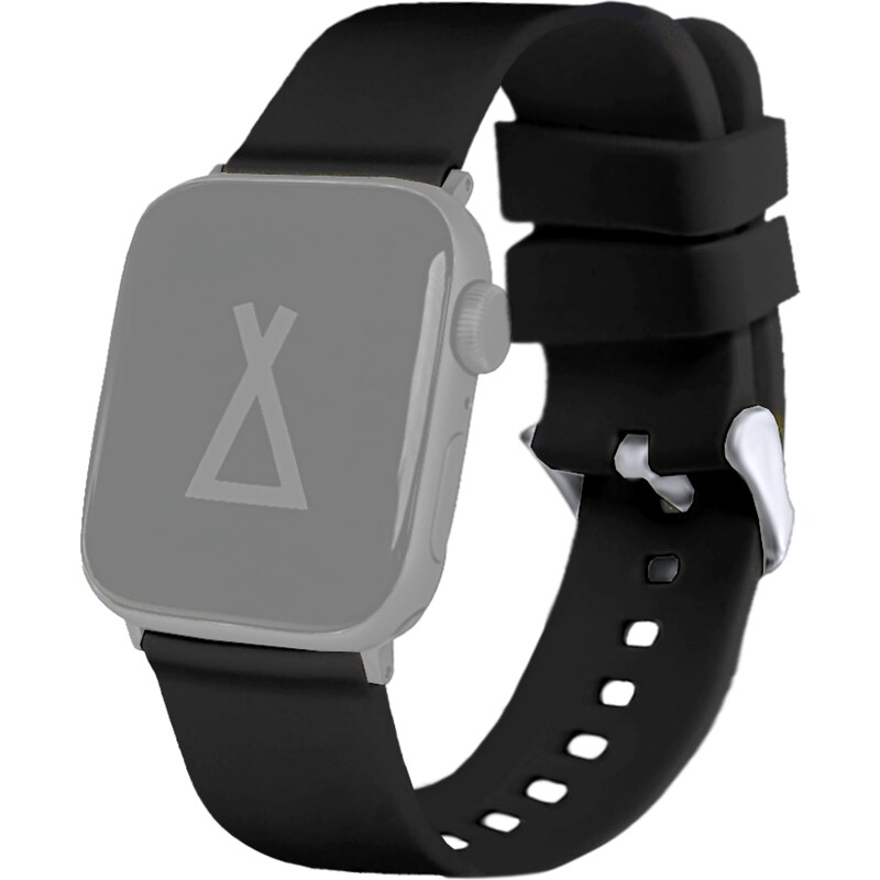 LAVVU Černý silikonový řemínek na hodinky pro APPLE WATCH 42-44