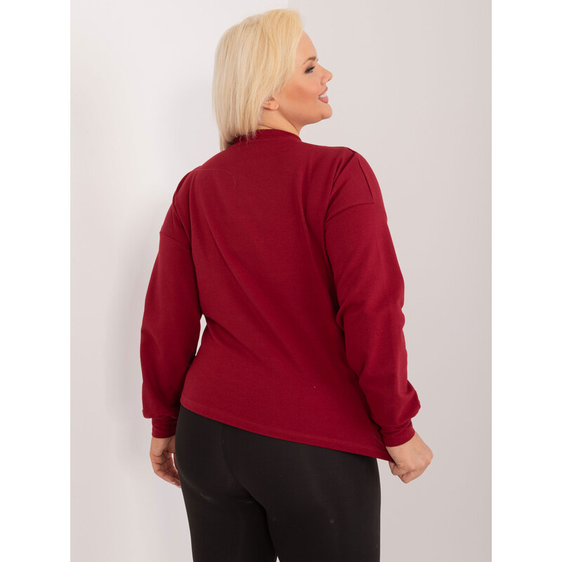 BASIC FEEL GOOD Bordó dámská basic mikina -bordo Vínová 85870494
