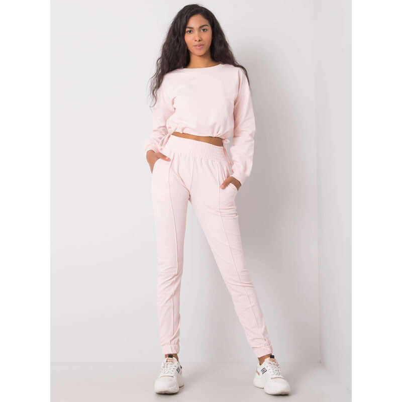 RUE PARIS Světle růžová tepláková souprava -pink Pudrová 84023514