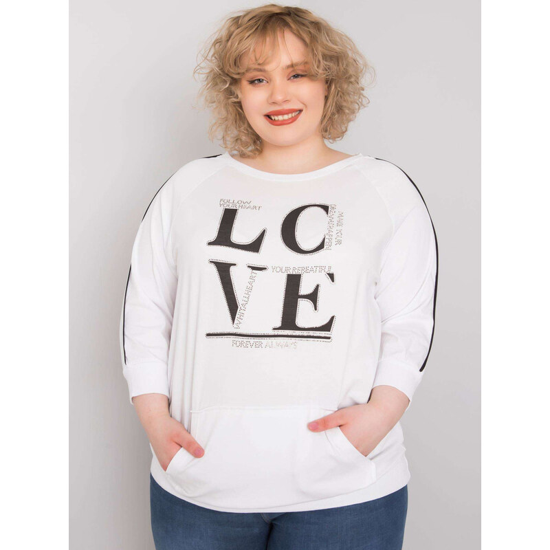 RELEVANCE Bílé dámské tričko s nápisem LOVE -white Bílá 85870784