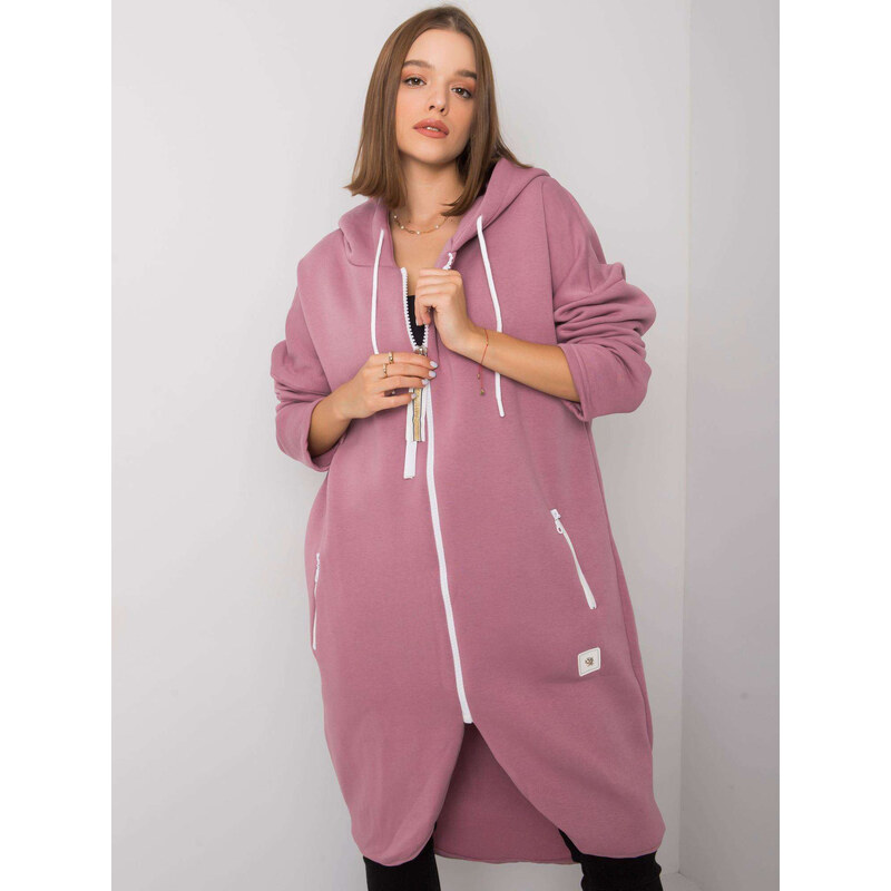 RELEVANCE Růžová dlouhá mikina na zip -pink 62254879