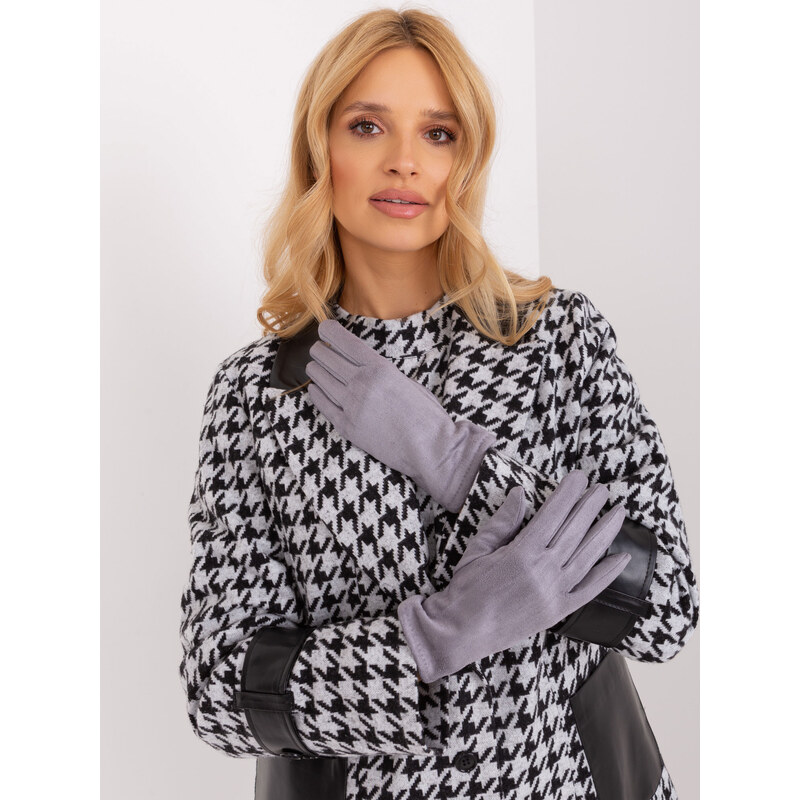 ITALY MODA Šedé zateplené rukavice -grey Šedá 88425319