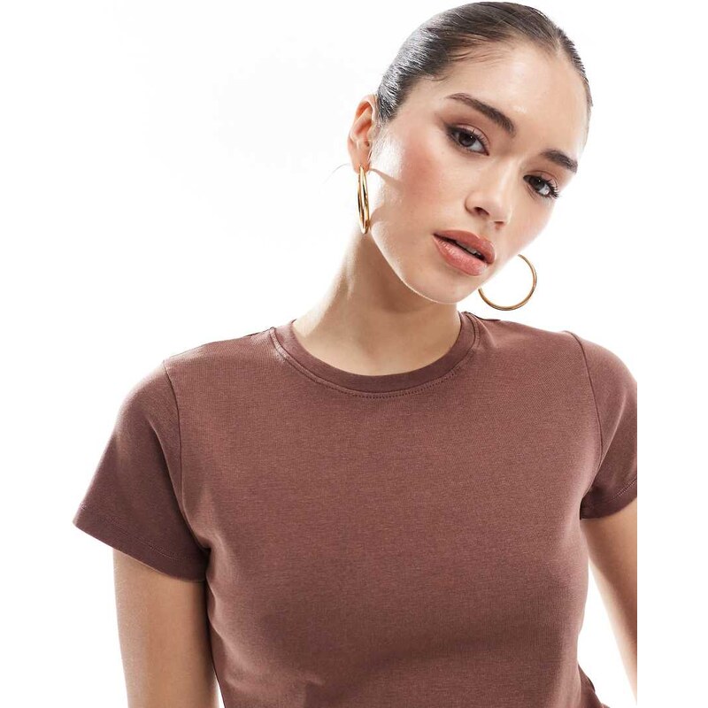 Cotton On 90s fitted baby tee in washed brown-Green 105376479