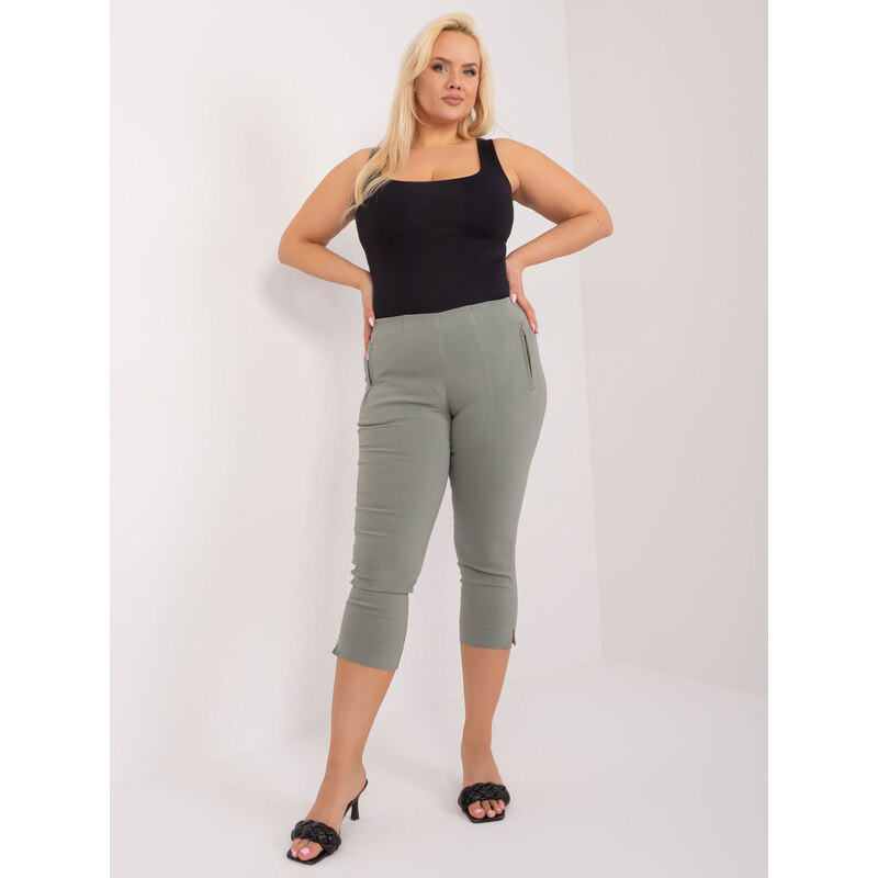 BASIC Khaki 3/4 kalhoty -green