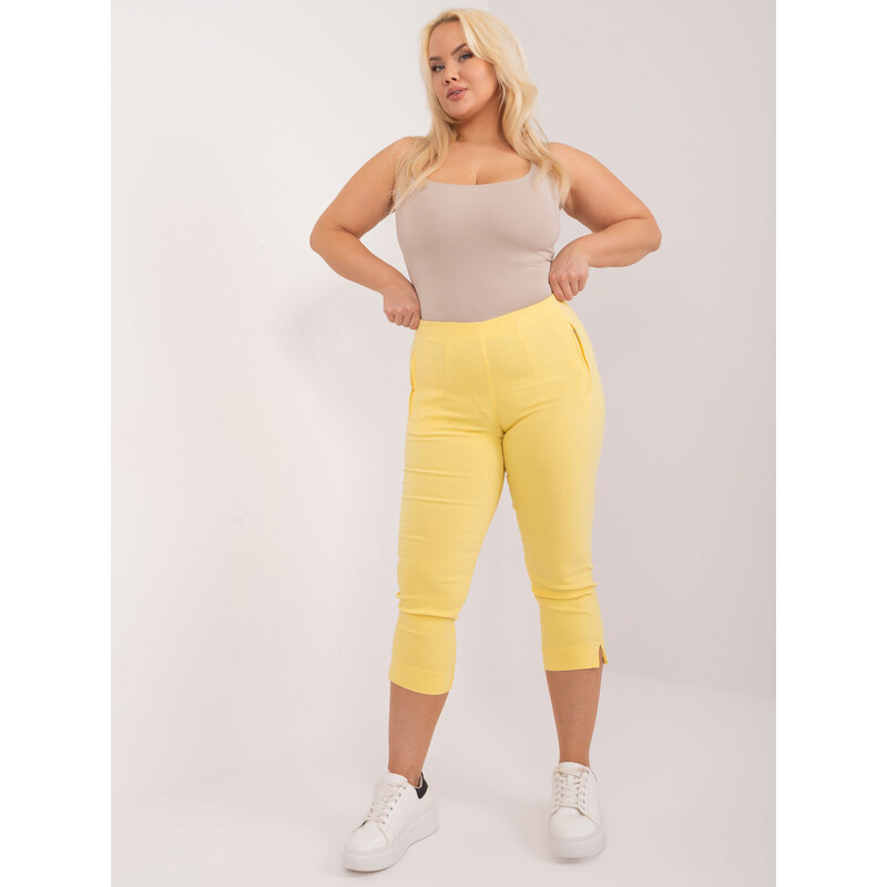 BASIC Světle žluté 3/4 kalhoty -light yellow Žlutá 111116071