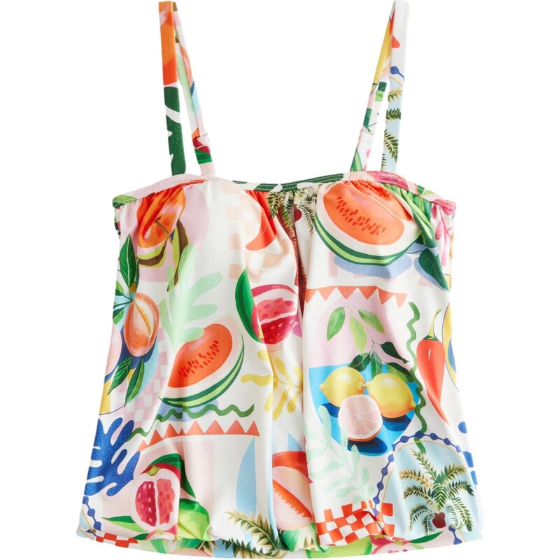 Next Tankiny top azurová / citronová / melounová / bílá