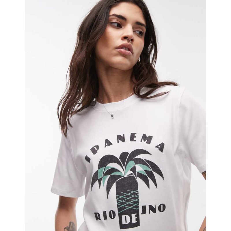 Topshop graphic Ipanema tee in off white 105376544