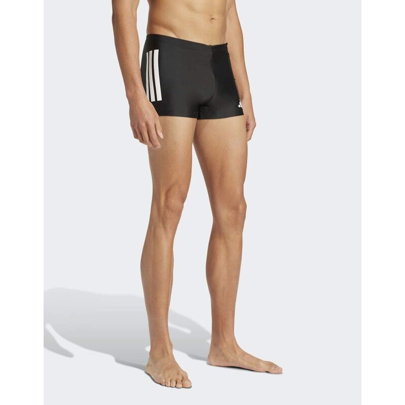 adidas performance 3-stripes swim boxers 2-inch in black / white 115503552