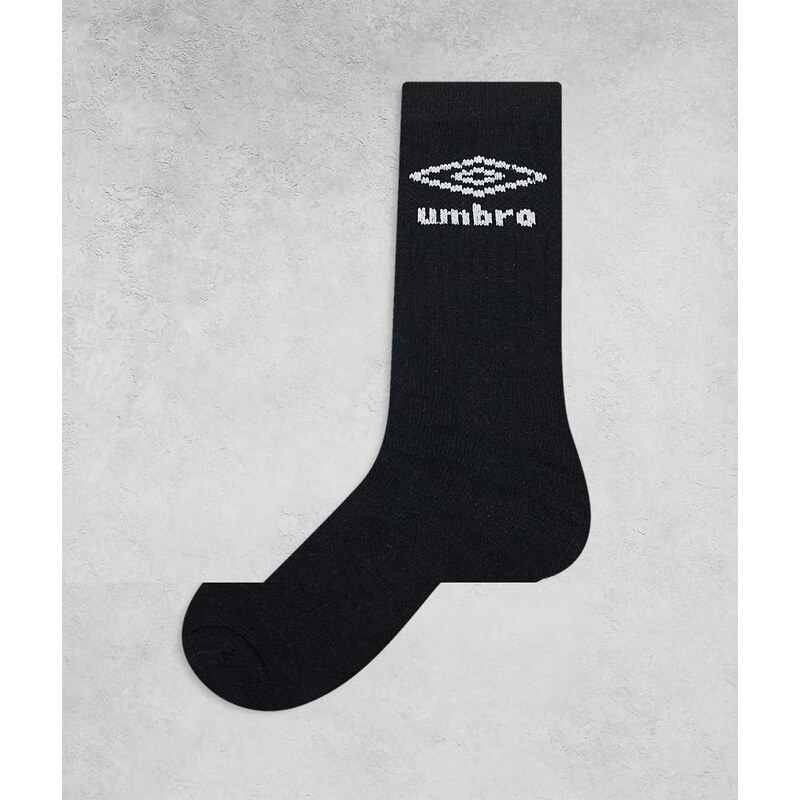 Umbro 3 pack crew socks in black grey and white-Multi 105376769