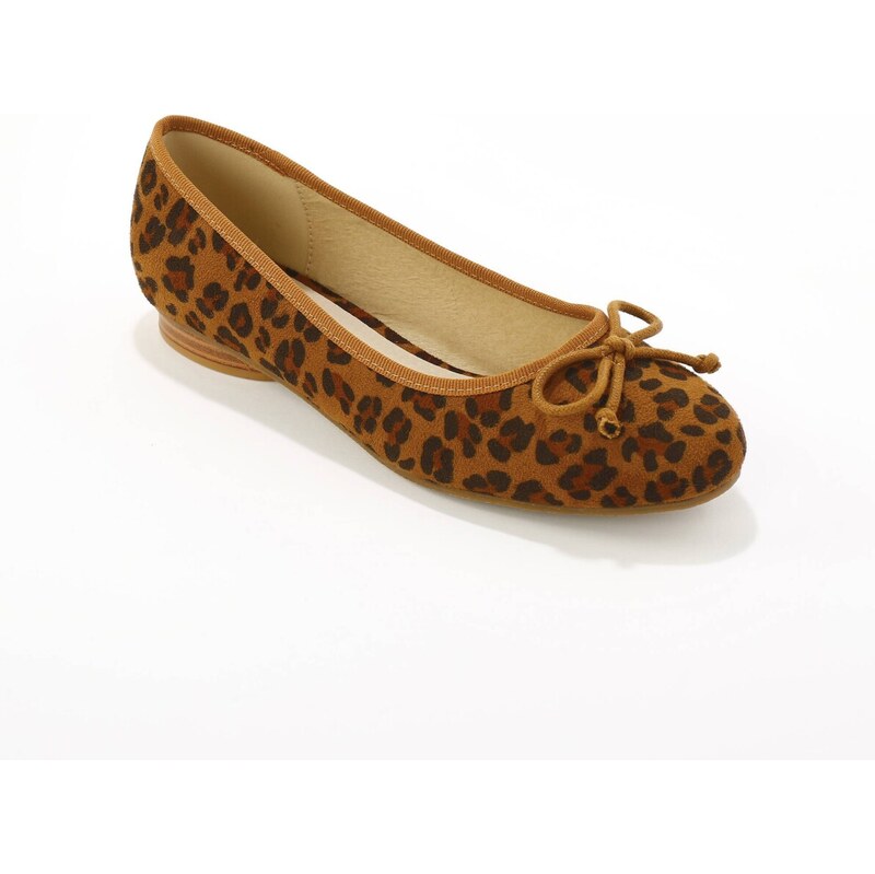 Blancheporte Ploché baleríny s leopardím vzorem béžová/černá 98180155
