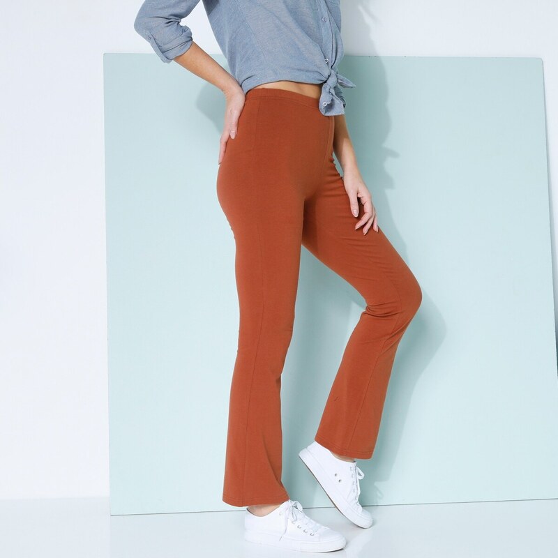 Blancheporte Bootcut legíny s pružným pasem karamelová 89388397