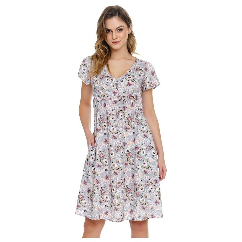 DN Nightwear Dámská noční košile Diva šedá květy