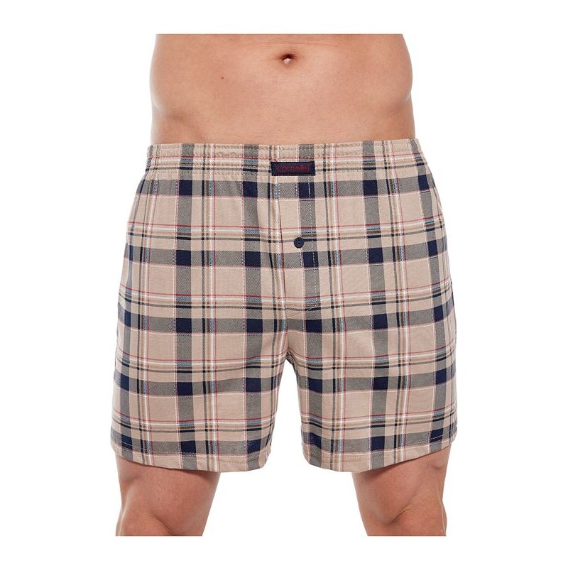 Cornette Pánské trenýrky Comfort 280 hnědé káro