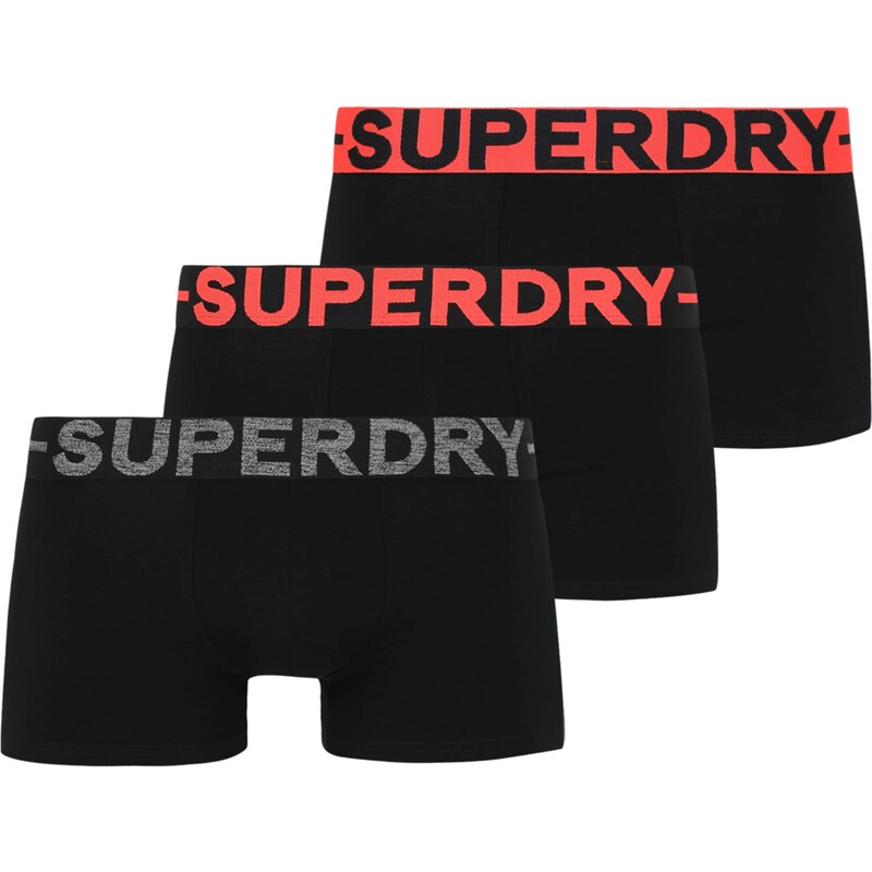 Superdry & Co Boxerky šedý melír / mandarinkoná / černá
