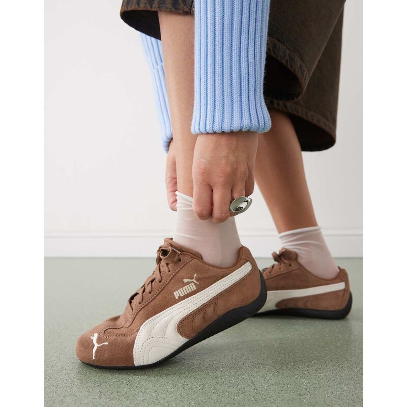 Puma Speedcat OG trainers in brown and off white